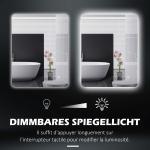 Badrumsspegel Väggspegel Silver av Glas för Badrum LED Belysning med Touch och Anti-Imma Ø 60 cm