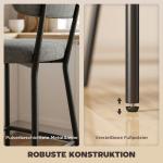 Barstol 2-pack Ergonomisk Grå Tyg för Köksö med Ryggstöd och Mjuk Stoppning Modern Design Stabil Konstruktion