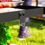 Grillvagn Serveringsvagn med Hyllor Kolgrå av Rostfritt Stål för Trädgård och Grill Arbetsbord med Hjul 102 x 50 x 81 cm