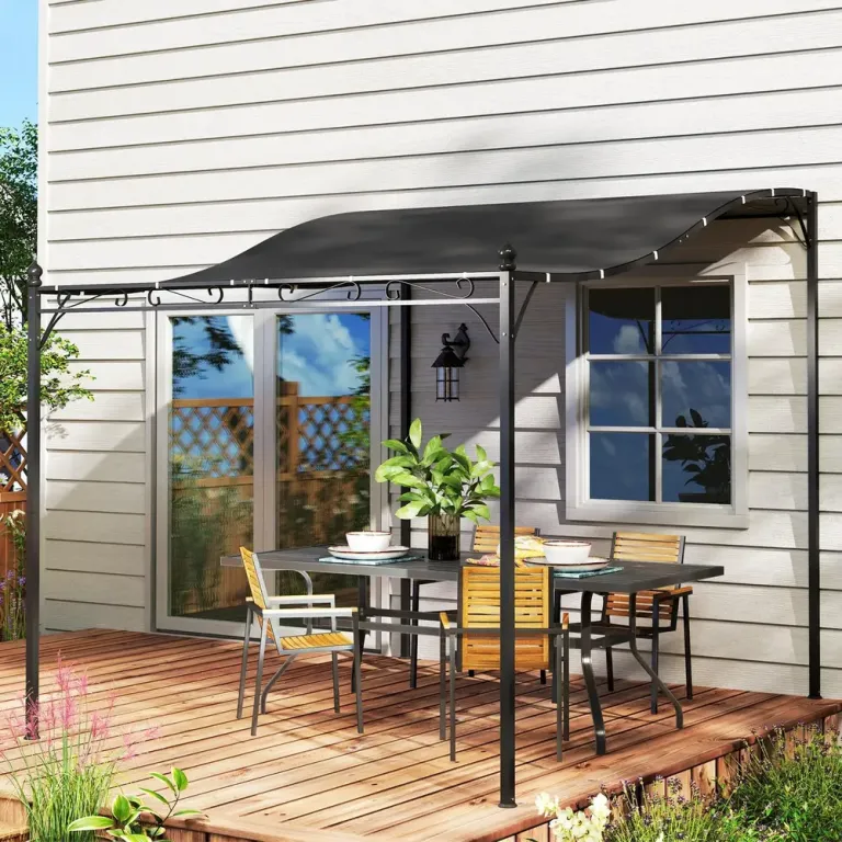Påbyggnadspaviljong Pergola med Tak 2,5 x 3 x 2,5 m