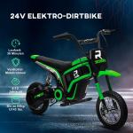 Elektrisk Barnmotorcykel, 24V, med Justerbar Hastighet, Musik och Ljus, Grön