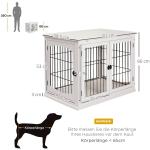 Hundkoja Hundhus Transportlåda Liten Djurbur Inomhusbruk MDF och Metall Vit 81 X 58,5 X 66 Cm