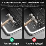Badrumsspegel med LED-belysning, Anti-imma och 3 Justerbara Färger, Silver