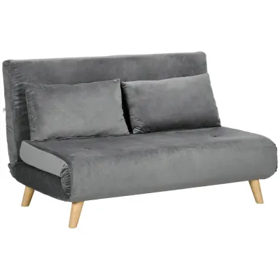 Bäddsoffa 2-Sits Soffa Grå av Tyg 130 x 78 x 79 cm