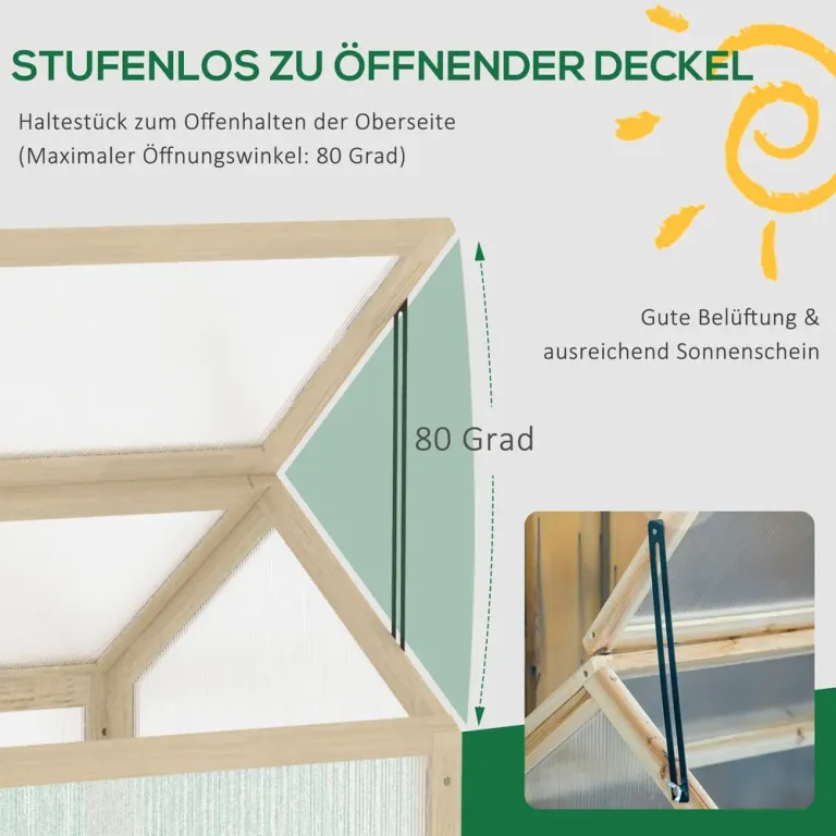 Drivbänk Miniväxthus Kallram med Lock 90 x 52 x 49,5 cm