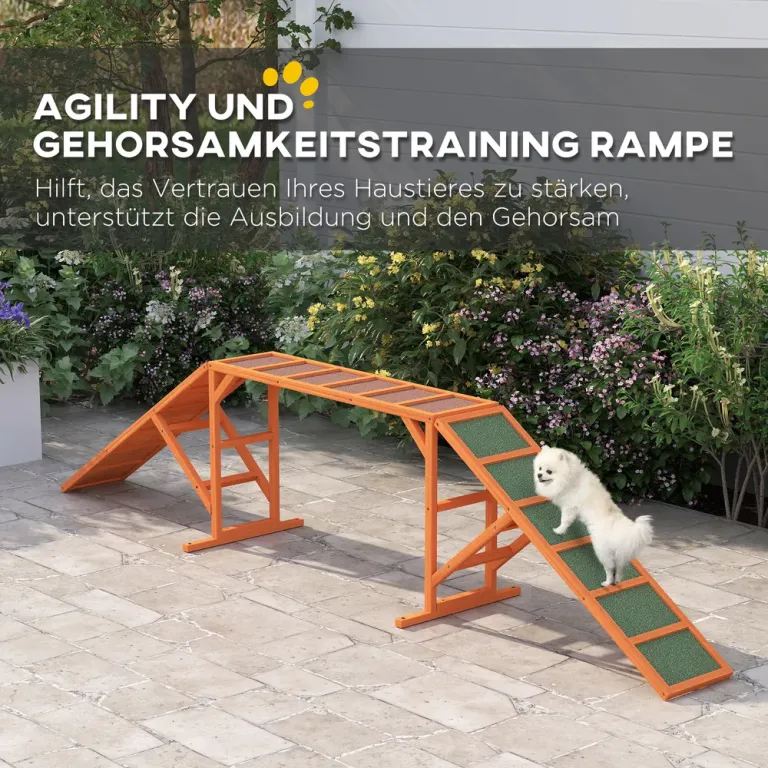 Agilitybrygga för Hund 335 x 55 x 60 cm, Orange