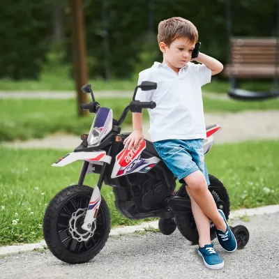 Elmotorcykel Barnmotorcykel 12 v Fordon med Musik Vit
