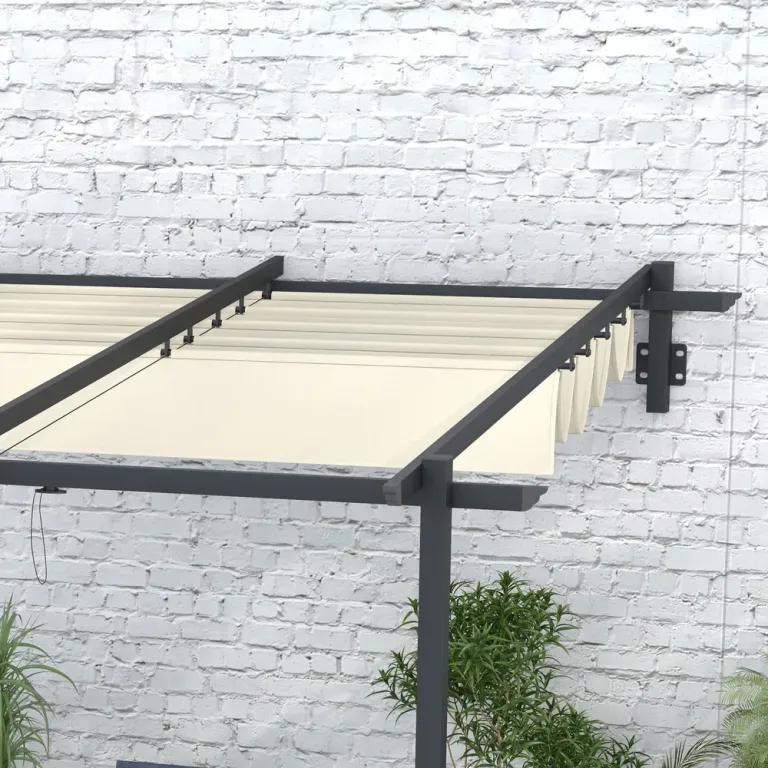 Gazebo Pergola Kräm av Stål och Tyg Vindtät 3 x 3 m