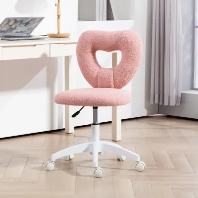 Kontorsstol med Hjärtformat Ryggstöd Rosa