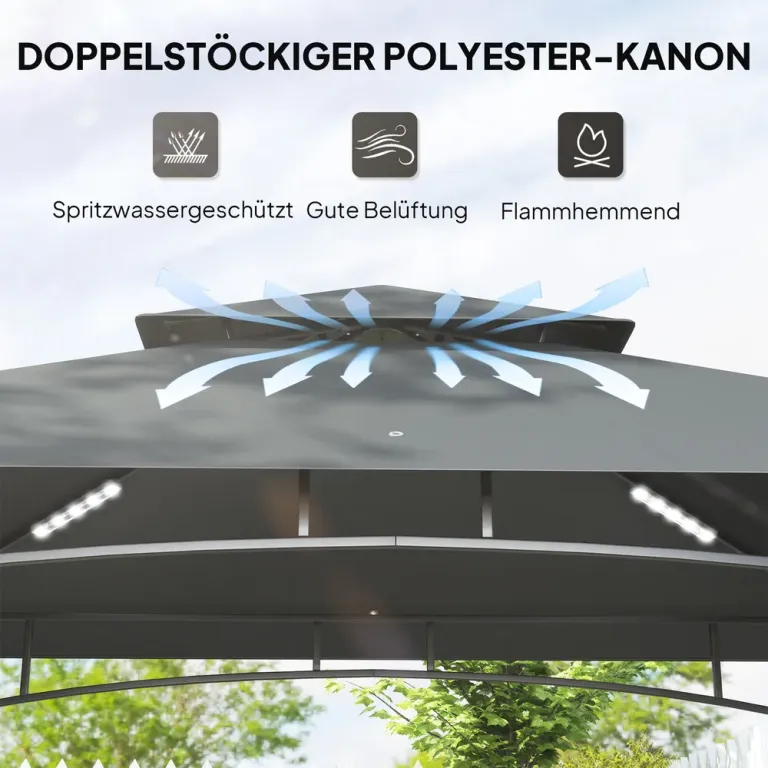 Grillpaviljong Trädgårdspaviljong 240 x 150 x 258 cm