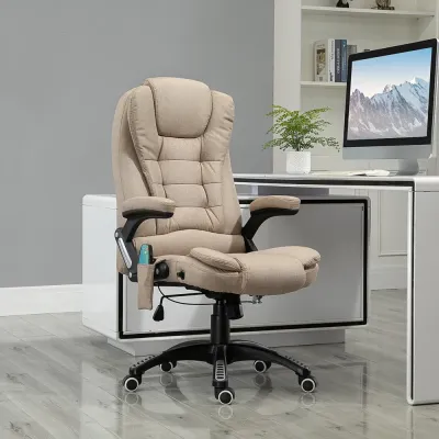 Kontorsstol Chefsstol Ergonomisk med Massage och Värme Brun