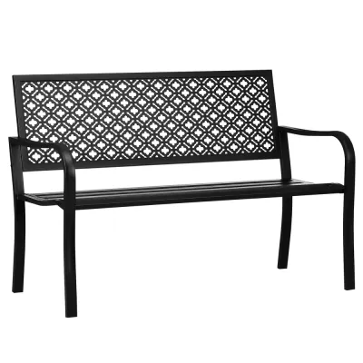 Trädgårdsbänk Svart av Stål 127 x 63 x 83 cm