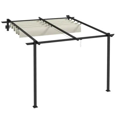 Gazebo Pergola Kräm av Stål och Tyg Vindtät 3 x 3 m