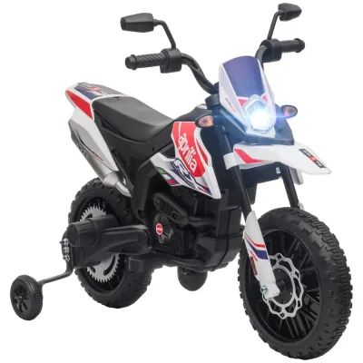 Elmotorcykel Barnmotorcykel 12 v Fordon med Musik Vit