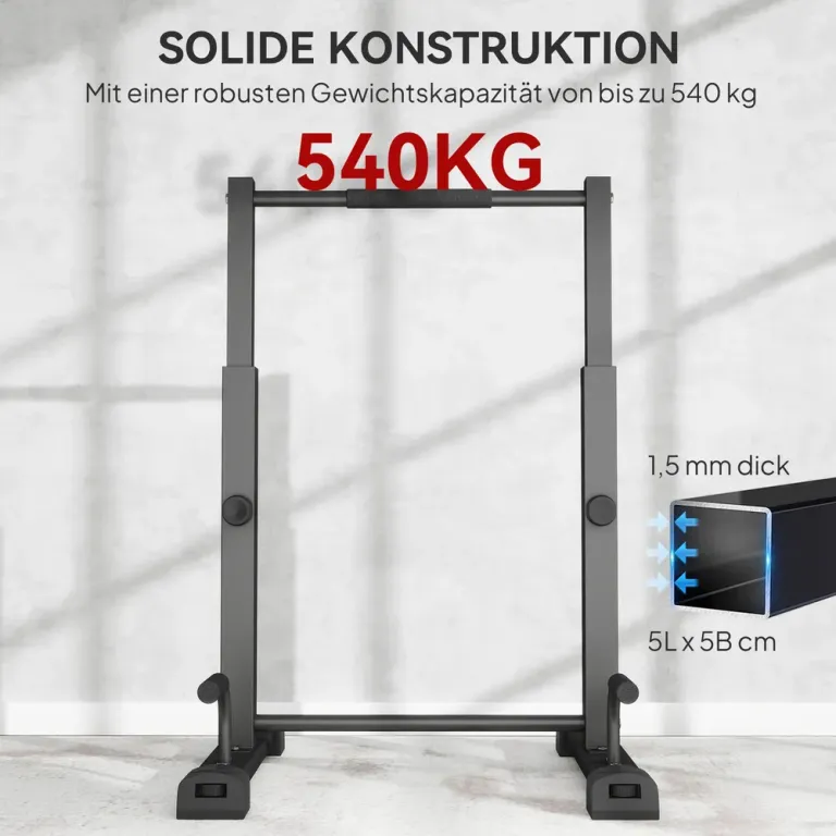 Dipstation och Armhävningsställ Justerbar Höjd, Svart