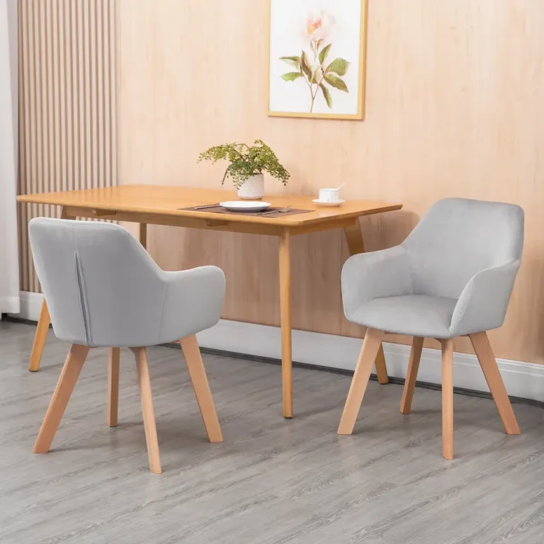 Matsalsstolar Köksstolar Set om 2 Grå av Tyg 54 x 57 x 80 cm