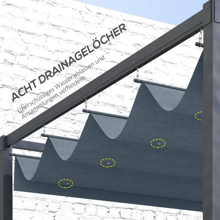 Ersättningstak för Pergola Takduk Mörkgrå 3 x 2,15 m