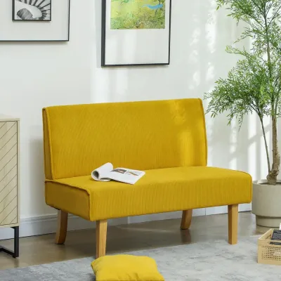 Soffa Loveseat Gul av Tyg 110 x 62 x 85 cm