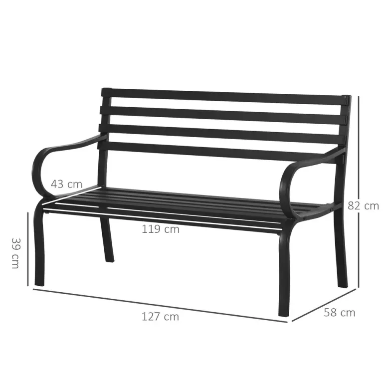 2-sits Trädgårdsbänk 240 kg 127 x 58 x 82 cm