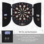 Elektronisk Darttavla med Röstmeddelanden, LED-skärmar, 6 Dart, 26 Spel och 185 Varianter, Dartmaskin med Dörr, för upp till 8 Spelare