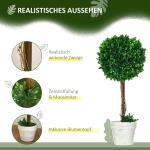 Konstgjorda Växter Buxbom Grön av Plast för Vardagsrumsdekoration Set om 2 UV-Beständig Konstgjord Växt i Blomkruka Dekorativ 60 cm
