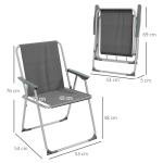 Trädgårdsstolar Campingstolar Grå av Oxford Tyg och Metall för Trädgård och Balkong Set om 4 Hopfällbara Stolar med Ryggstöd 53 x 54 x 76 cm