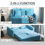 Bäddsoffa 2-i-1 Soffa Svart av Polyester och Metall för Vardagsrum med Justerbart Ryggstöd Avtagbart Överdrag Stabil 65 x 77 x 80 cm