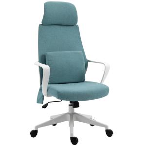 Ergonomisk Kontorsstol med Massagefunktion Höj- och Sänkbar Bekväm Skrivbordsstol Blå