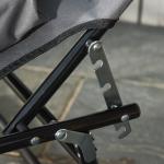 Solsäng Prisvärd Mörkgrå Metall för Trädgård och Strand Hopfällbar Design med Ansiktshål och Kuddar för Semester och Sol