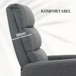 Seniorfåtölj Elektrisk med Uppstigningshjälp och Fjärrkontroll för Komfort Ergonomisk och Bekväm Grå Linneoptik med Sidoficka