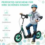 Sparkcykel för Barn med Justerbart Styre och Broms för Lek och Motion Stabil och Lättmonterad Grön Stål 2 Hjul