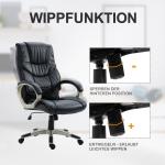 Kontorsstol Skrivbordsstol Svart Tyg och Metall för Kontor och Hem Höjdjusterbar med Vippfunktion Ergonomisk 114-124 Cm
