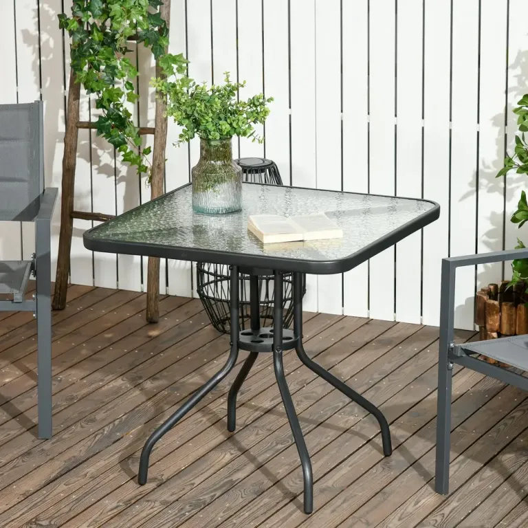 Trädgårdsbord Fyrkantigt Svart 76 x 76 cm