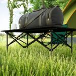 Hopfällbart Campingbord med Roll-up Bordsskiva, Aluminium, Svart, 95 x 55 cm
