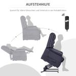 Fåtölj med Ståhjälp Massagestol Svart av Konstläder för Vardagsrum Relaxstol med USB Port och Värmefunktion Fjärrkontroll Liggfunktion