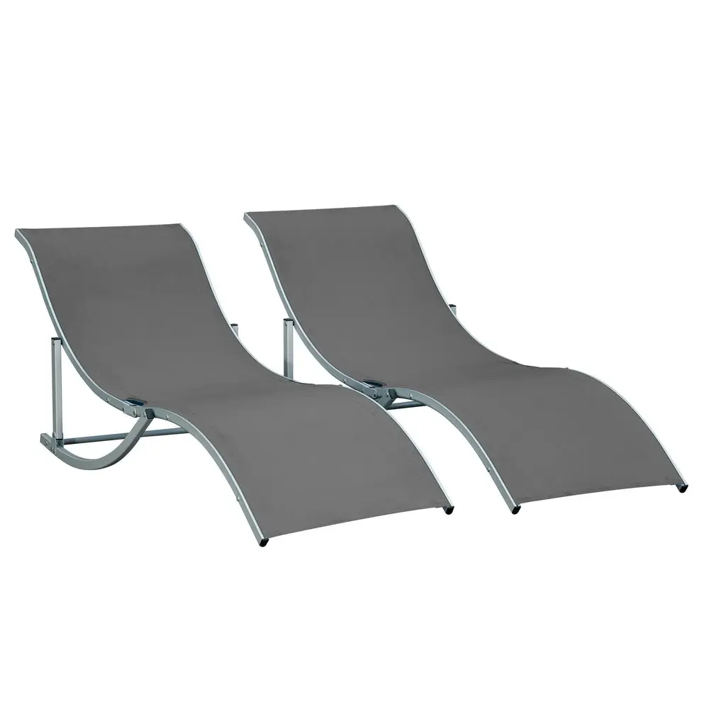Trädgårdsstolar i Aluminium 2-Pack 165 x 61 x 63 Cm