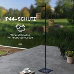 Solar Golvlampa Rottinglampa med Ljussensor Natur av Rotting för Trädgård och Balkong Automatisk Boho Stil Lampa IP44