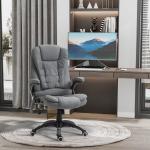 Ergonomisk Chefsstol med Massagefunktion Bekväm Kontorsstol Hög Rygg Avslappnande Massage Grå 67 X 74 X 116-126 Cm