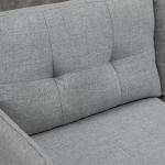Tvåsits Soffa Loveseat Grå av Linnelook och Trä för Vardagsrum och Sovrum Dubbelsoffa med Kuddar Bekväm 139 x 68 x 76 cm