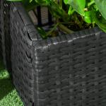 Blomsterlåda med Spaljé, Väderbeständig, Polyrattan, Svart, 103 x 103 x 29 cm