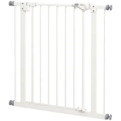 Säkerhetsgrind Trappgrind Spärrgrind Vit av Metall 74-80 cm