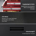 Verkstadsvagn Verktygsvagn med 5 Lådor Svart Röd av Stål för Garage och Verkstad Låsbar Monteringsvagn 130 kg