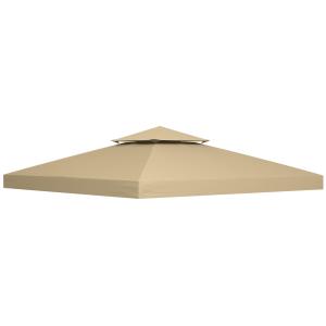 Paviljontak Prisvärd Beige för Paviljong som Vattentätt Reservtak med Dubbeltak och Dräneringshål för Trädgård 3 x 3 m