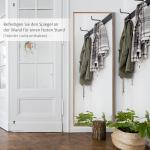 Väggspegel Helspegel Natur av Trä och Glas för Garderob Hall och Sovrum Dekorativ Inredningsdetalj Rektangulär 125 x 45 cm