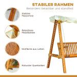 Hammock Massivt Lärkträ Trädgårdsgunga 3 Sits med Justerbart Tak Ergonomisk Form Naturträ