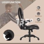 Kontorsstol Massagestol Svart Konstläder och Metall 6-Punkts Vibrationsmassage med Värmefunktion Ergonomisk