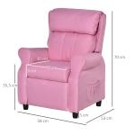 Barnfåtölj med Fotpall i Rosa, Bekväm Minisoffa för Barn 3-5 År, Ergonomisk Sittplats med Justerbart Ryggstöd, Rosa, 58 x 53 x 70 cm