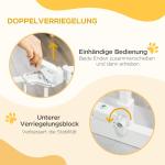 Dörrsäkerhetsgrind Trappgrind Vit av Metall för Hundar och Bebisar med Automatisk Stängning Ingen Borrning Krävs 74-80 cm