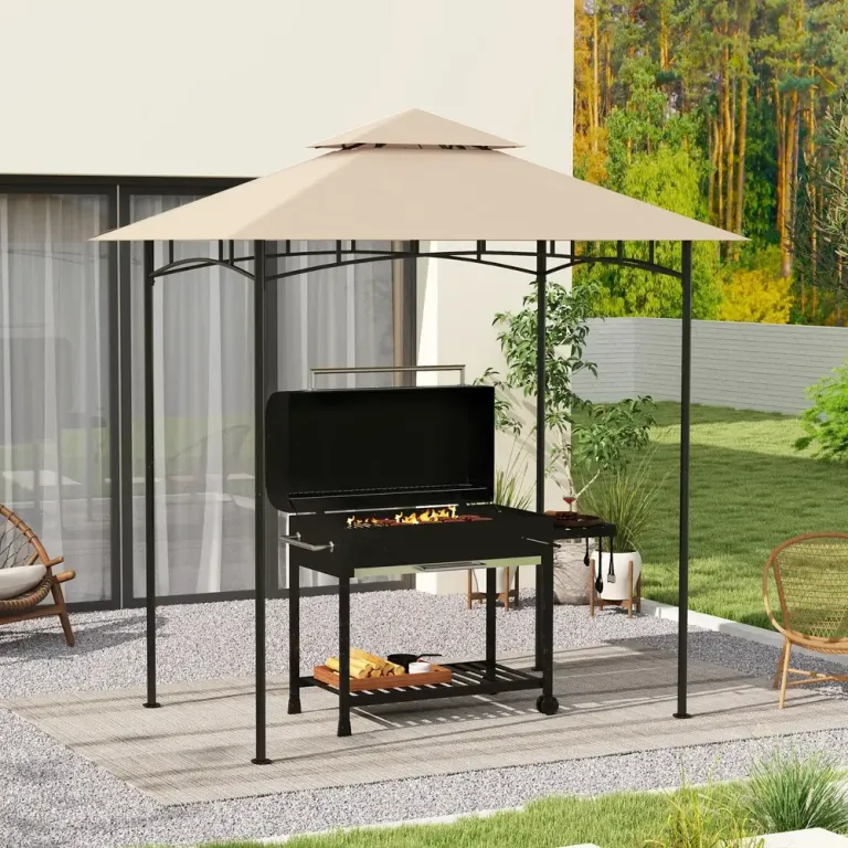 Grillpaviljong Pergola för Uteplats med Tak 3x3 m