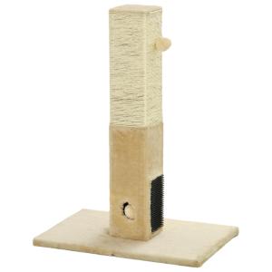 Skrapstolpe Kattskrapmöbler med Pälsborstar och Lekboll Beige av Jute och Plysch för Katter under 4,5 kg Klösmöbel Höjd 79 cm